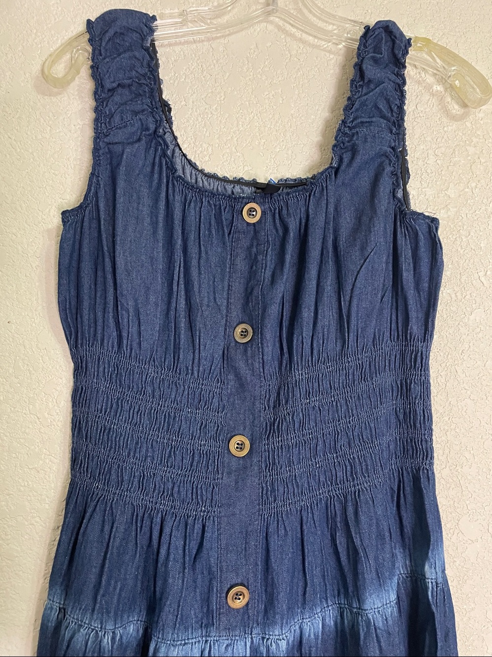 Sleeveless Navy Blue Embroidered Maxi Dress